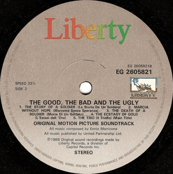 Ennio Morricone : The Good, The Bad And The Ugly - Original Motion Picture Soundtrack (LP, Album, RE)