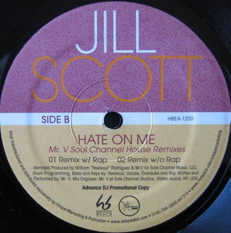 Jill Scott : Hate On Me (12", Single, Promo)