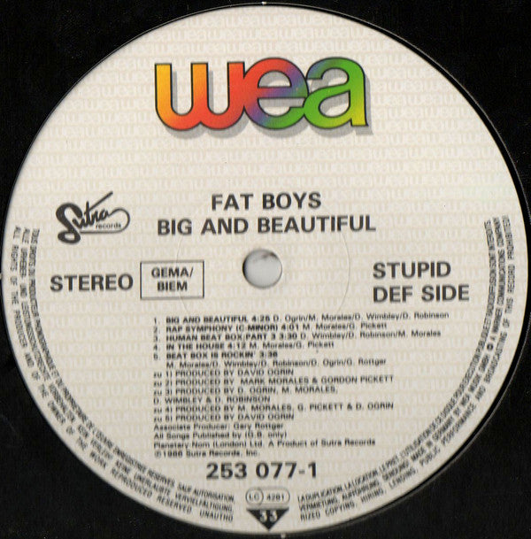 Fat Boys : Big & Beautiful (LP, Album)