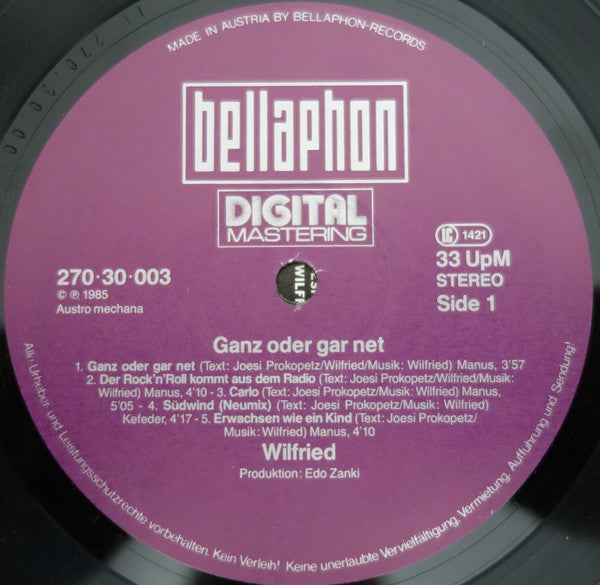 Wilfried : Ganz Oder Gar Net (LP, Album)
