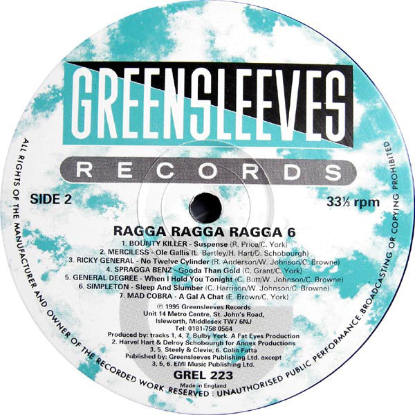 Various : Ragga Ragga Ragga 6 (LP, Comp)