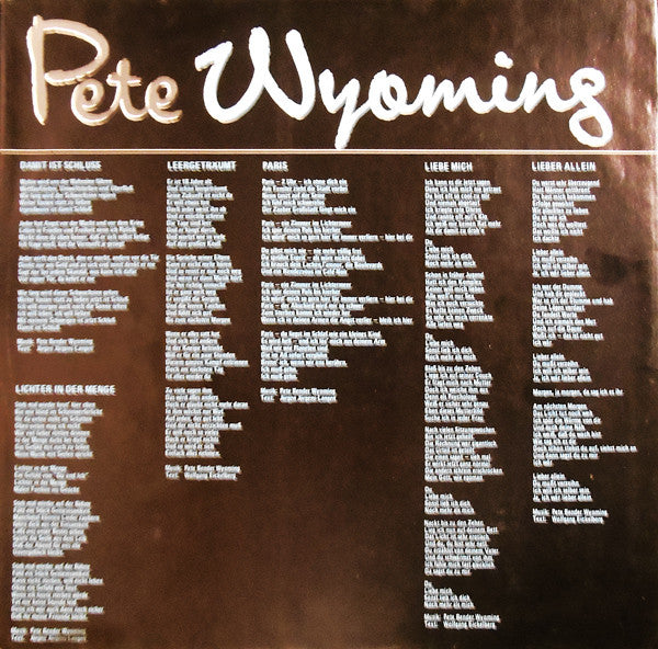 Pete Wyoming Bender : Wenn Gefühle Sterben ... (LP)