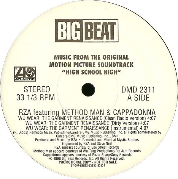 RZA / Real Live : Wu-Wear: The Garment Renaissance / Get Down For Mine (12", Promo)