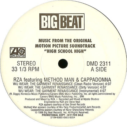 RZA / Real Live : Wu-Wear: The Garment Renaissance / Get Down For Mine (12", Promo)