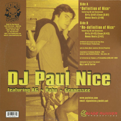 Paul Nice Featuring AG, Babu, Gennessee : Definition Of Nice (12")