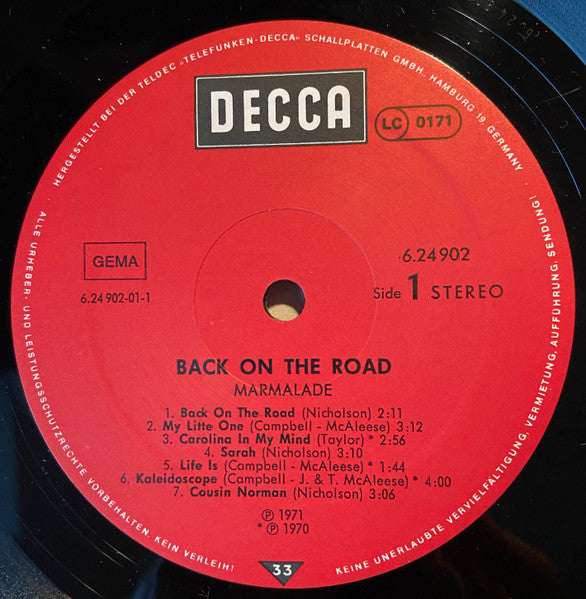 The Marmalade : Back On The Road (LP, Comp)