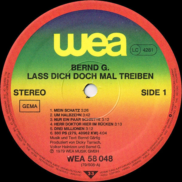 Bernd Gärtig : Laß Dich Doch Mal Treiben (LP, Album)
