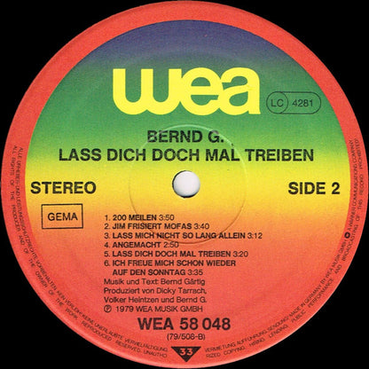 Bernd Gärtig : Laß Dich Doch Mal Treiben (LP, Album)