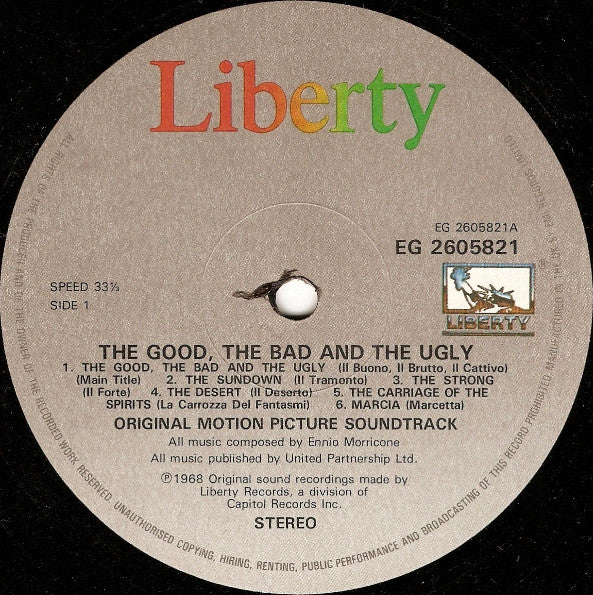 Ennio Morricone : The Good, The Bad And The Ugly - Original Motion Picture Soundtrack (LP, Album, RE)