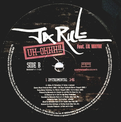 Ja Rule Feat. Lil Wayne : Uh-Ohhh!! (12", Promo)