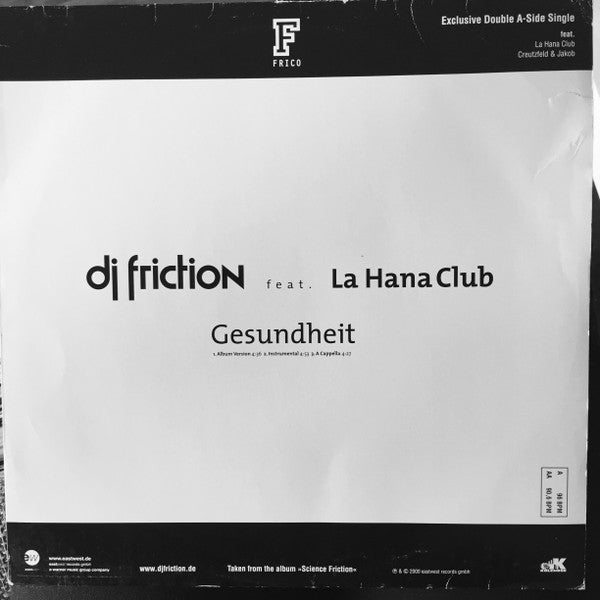 DJ Friction (2) Feat. La Hana Club / Creutzfeld & Jakob : Gesundheit / Hip Hop Music (12")