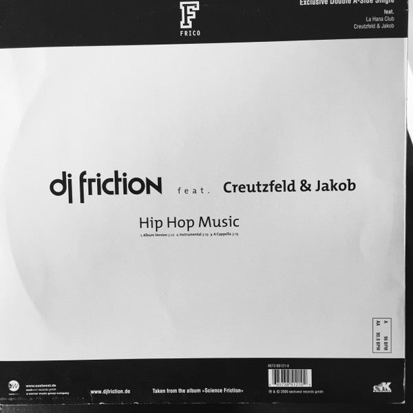DJ Friction (2) Feat. La Hana Club / Creutzfeld & Jakob : Gesundheit / Hip Hop Music (12")