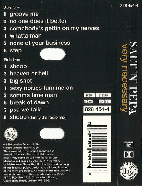 Salt 'N' Pepa : Very Necessary (Cass, Album)