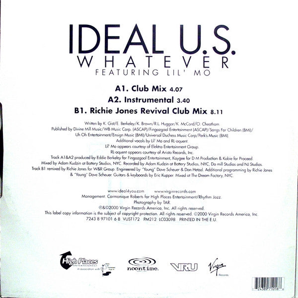 Ideal (6) Featuring Lil' Mo : Whatever (12", Single)