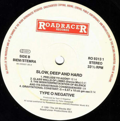 Type O Negative : Slow, Deep And Hard (LP, Album)