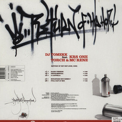 DJ Tomekk Feat. KRS One*, Torch & MC Rene : Return Of Hip Hop (Ooh, Ooh) (12")