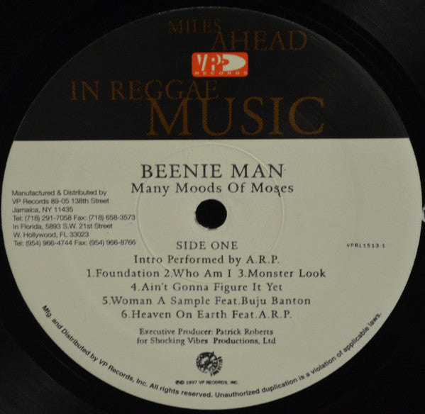 Beenie Man : Many Moods Of Moses (LP, Album)