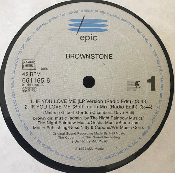 Brownstone : If You Love Me (12")