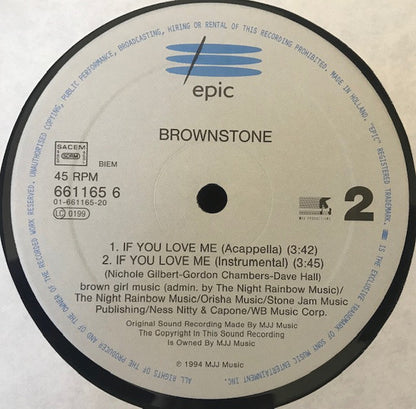 Brownstone : If You Love Me (12")