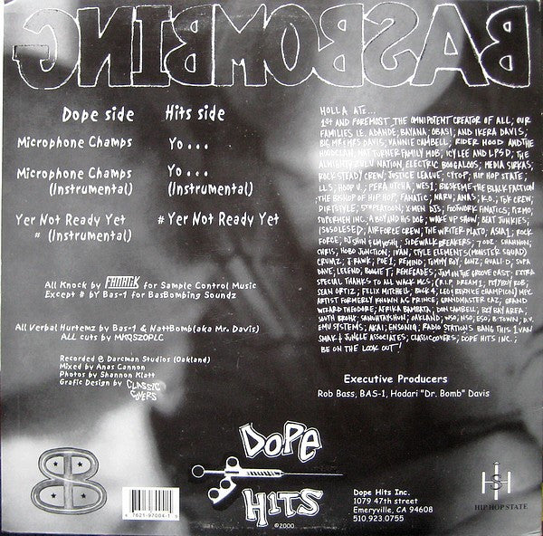 Basbombing : Microphone Champs / Yo... / Yer Not Ready Yet (12")