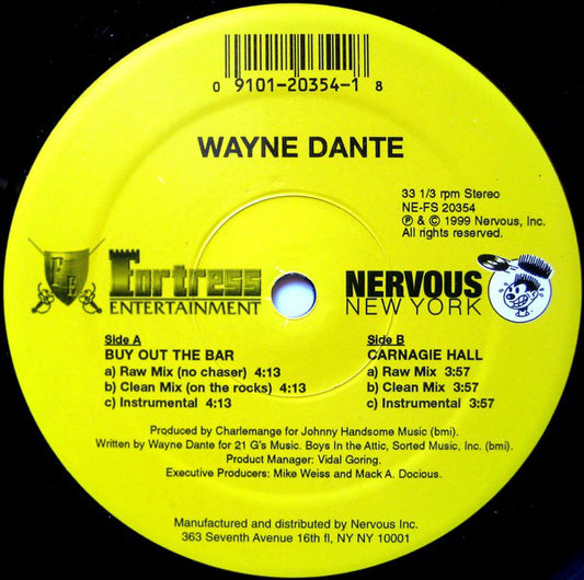 Wayne Dante : Buy Out The Bar / Carnagie Hall (12")
