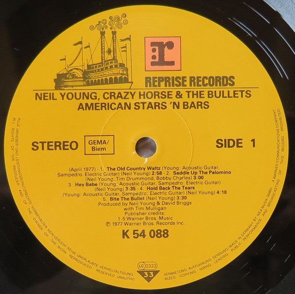 Neil Young : American Stars 'N Bars (LP, Album, RE)