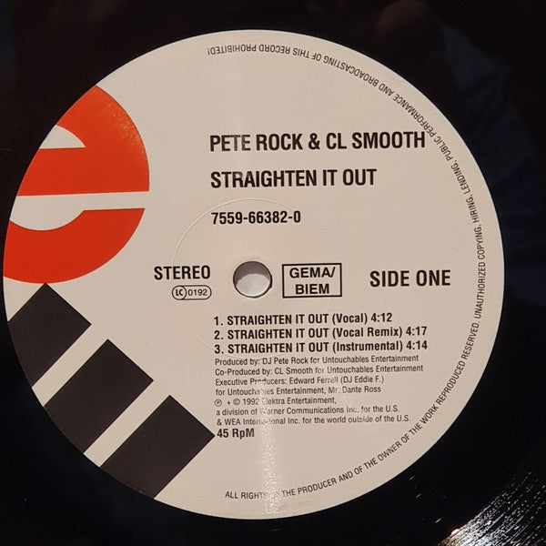 Pete Rock & C.L. Smooth : Straighten It Out (12", Single)