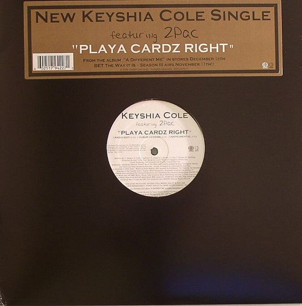 Keyshia Cole Featuring 2Pac : Playa Cardz Right (12", Single)