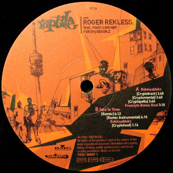 Raptile & Roger Rekless Feat. Main Concept : Rokinyablokz (12")