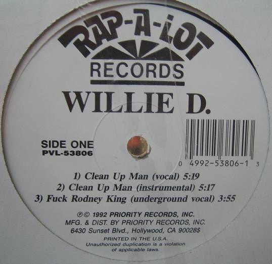 Willie D : Clean Up Man (12", Maxi)