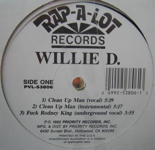 Willie D : Clean Up Man (12", Maxi)