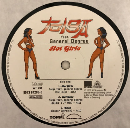 Tolga Feat. General Degree : Hot Girls (12")