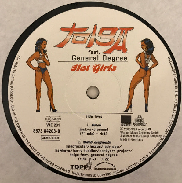 Tolga Feat. General Degree : Hot Girls (12")