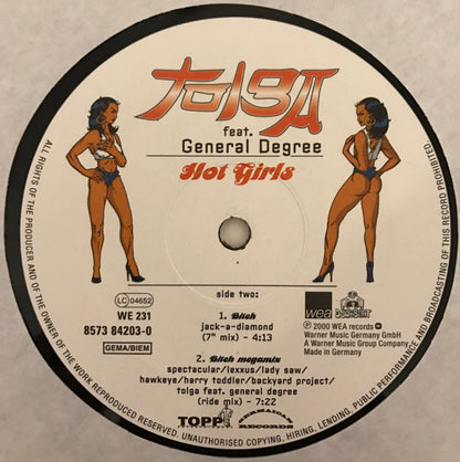 Tolga Feat. General Degree : Hot Girls (12")