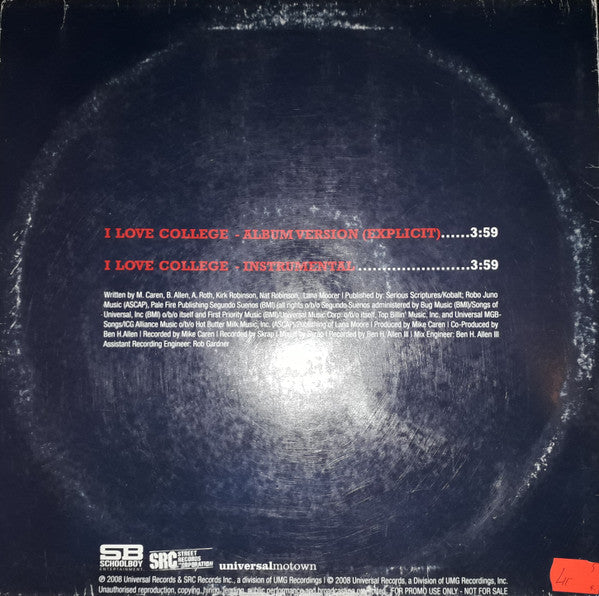 Asher Roth : I Love College (12", Promo)