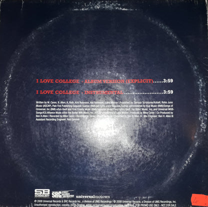 Asher Roth : I Love College (12", Promo)