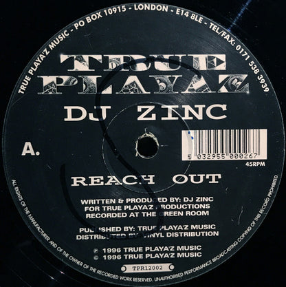 DJ Zinc : Reach Out / Pranksters (12")