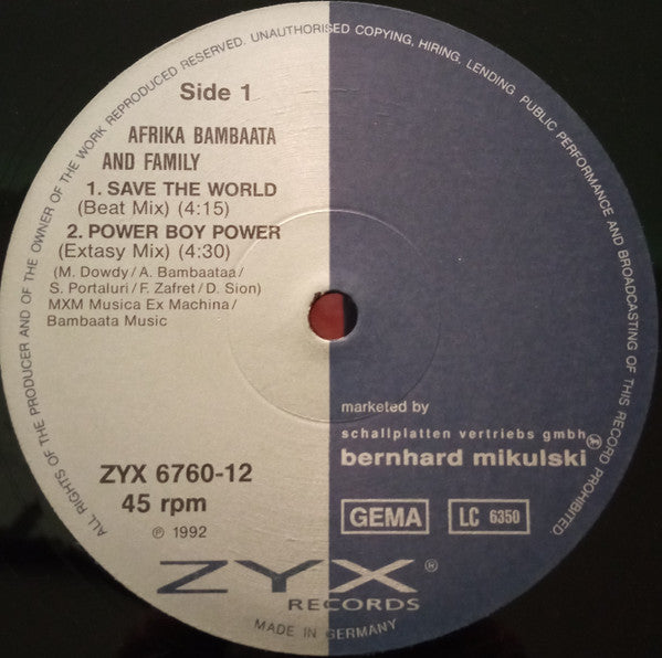 Afrika Bambaataa & Family : Save The World (12")
