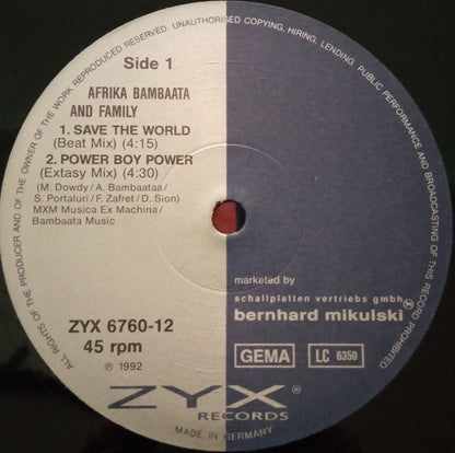 Afrika Bambaataa & Family : Save The World (12")