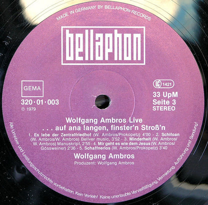 Wolfgang Ambros : Live (...Auf Ana Langen, Finster'n Stroß'n) (2xLP, Album, RE)