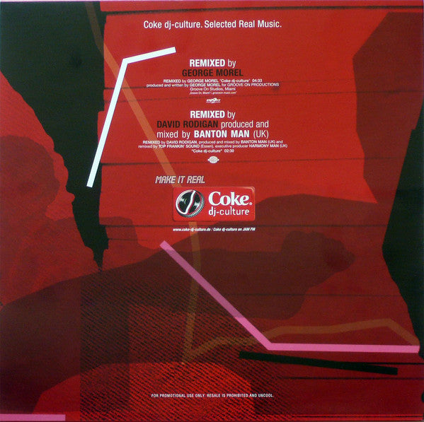 George Morel / David Rodigan : Coke Dj-culture (12", Promo, Red)