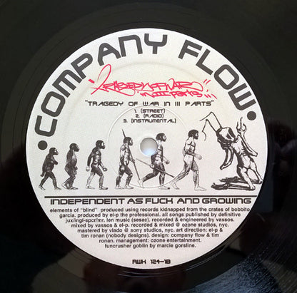 Company Flow : Blind B/W Tragedy Of War In III Parts / 8 Steps (Lost Mix) (12", Single)