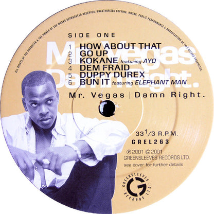 Mr. Vegas : Damn Right (LP, Album)