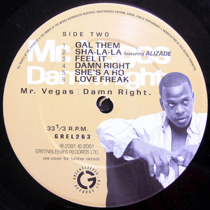 Mr. Vegas : Damn Right (LP, Album)