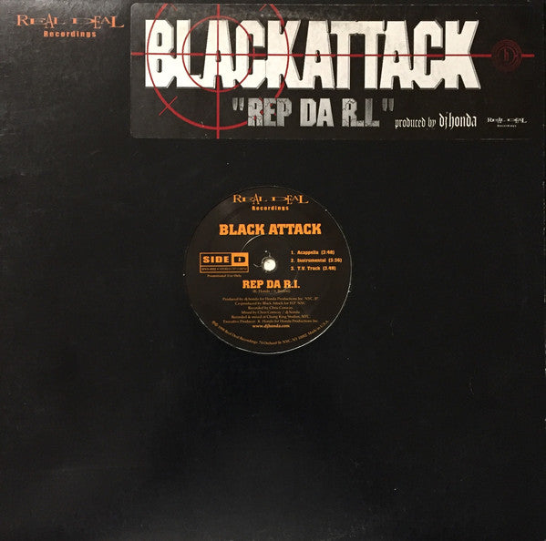 Black Attack : Rep Da R.I. (12", Promo)