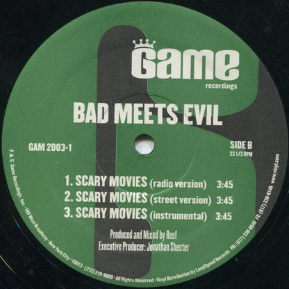 Bad Meets Evil Featuring Eminem aka Slim Shady And Royce The Five-Nine* : Nuttin' To Do / Scary Movies (12")