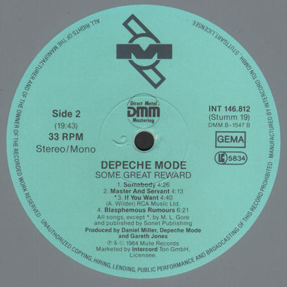 Depeche Mode : Some Great Reward (LP, Album, RP, Gre)
