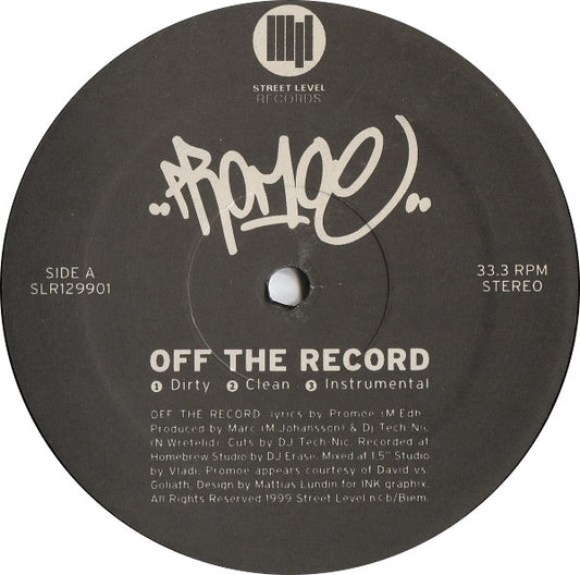 Promoe : Off The Record (12")