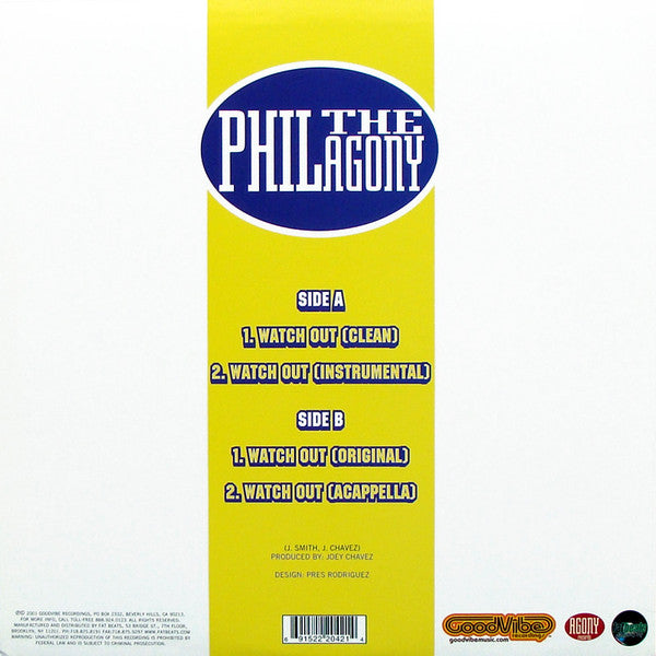 Phil Da Agony : Watch Out (12")