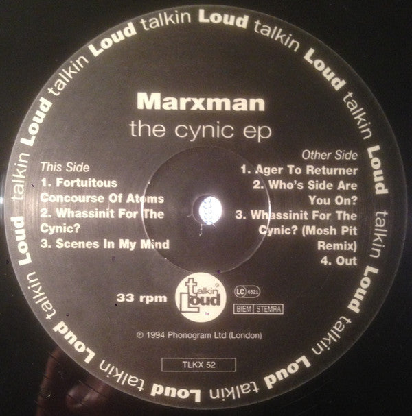 Marxman : The Cynic E.P. (12", EP)
